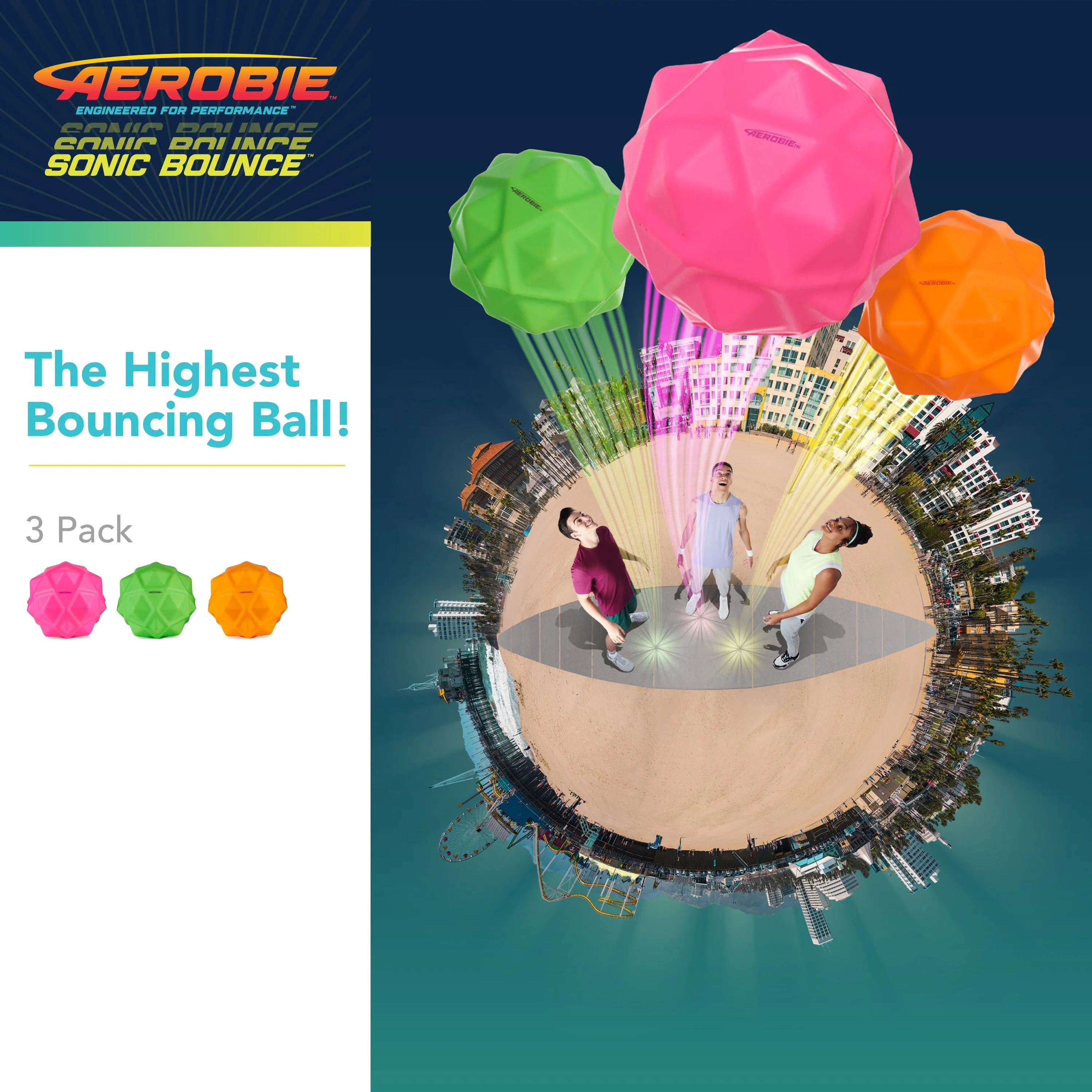 Aerobie Sonic Bounce Ball 3-Pack