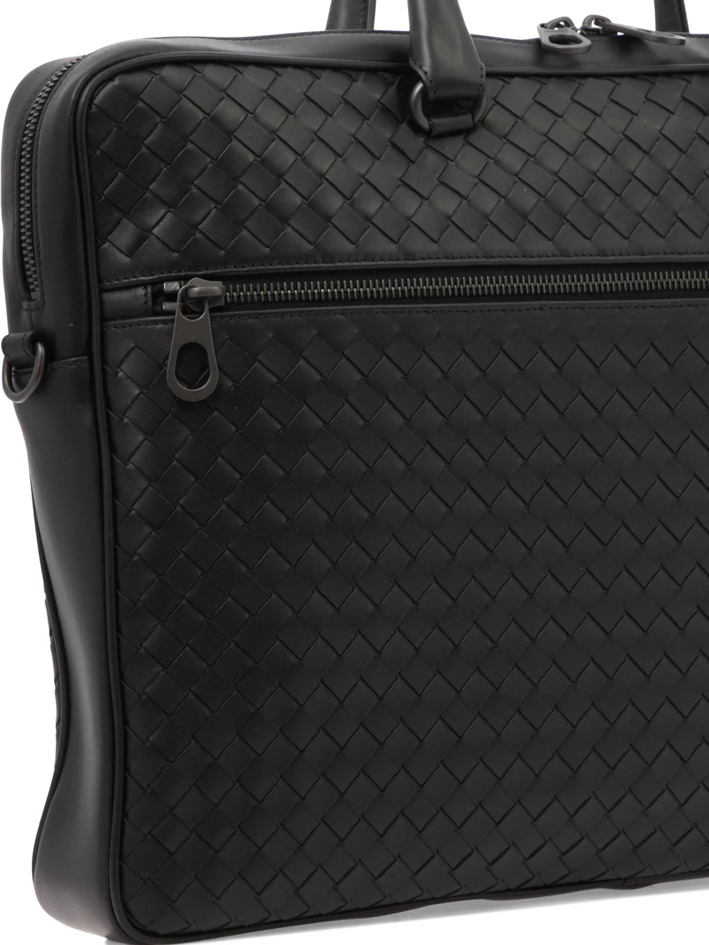 Bottega Veneta Intrecciato Weave Zipped Briefcase