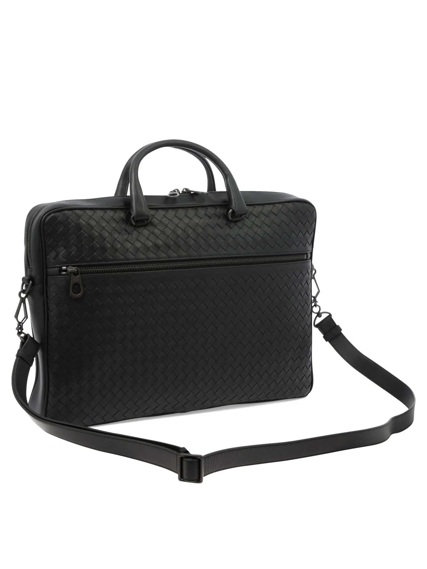 Bottega Veneta Intrecciato Weave Zipped Briefcase
