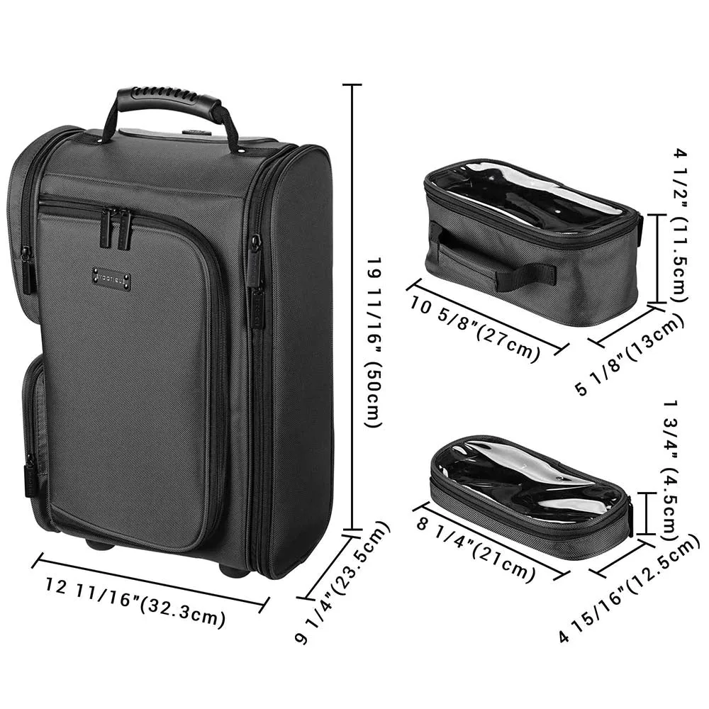Byootique FuHold Rolling Cosmetic Case Carry-On Large Backpack
