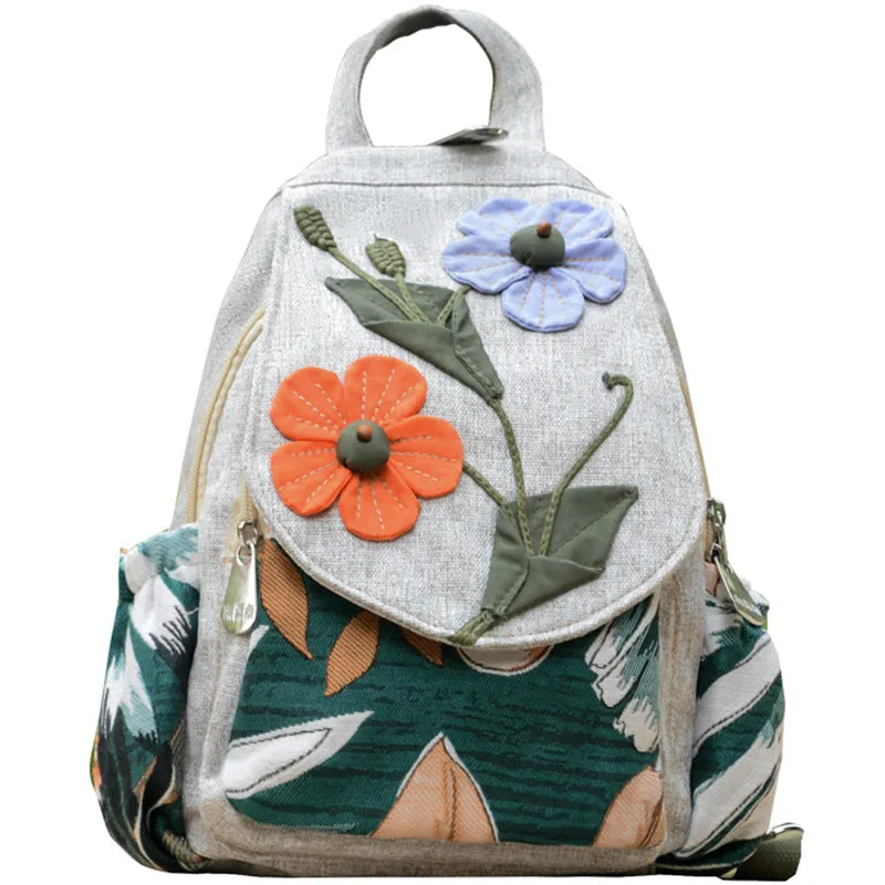 Casual Canvas Backpack Female Travel Bags Retro Bag