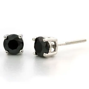 Chris: 5mm, 1.0ct Black Ice Simulated Diamond CZ Screw Back Earrings