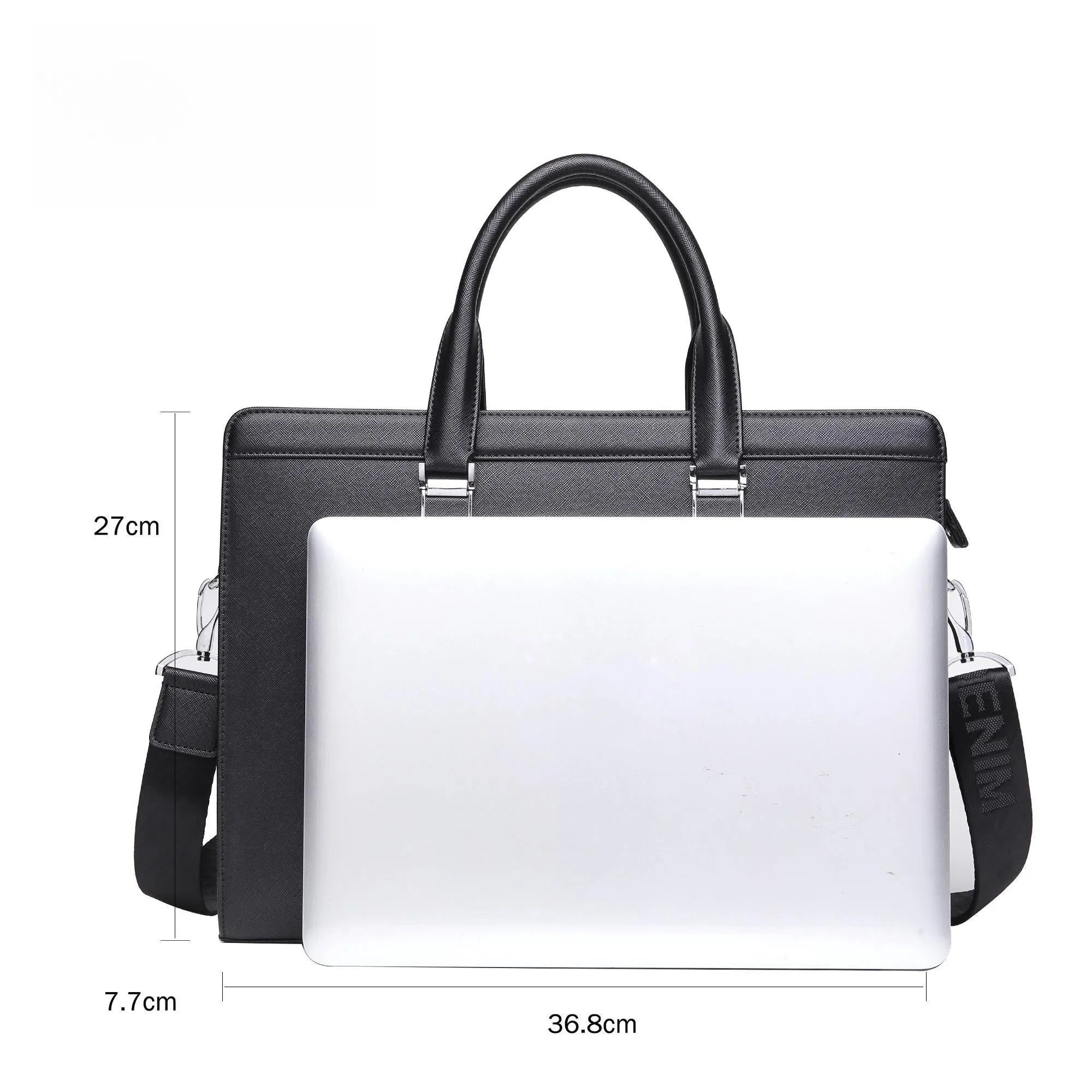 DENIM Waterproof Leather Briefcase Business Work Bag