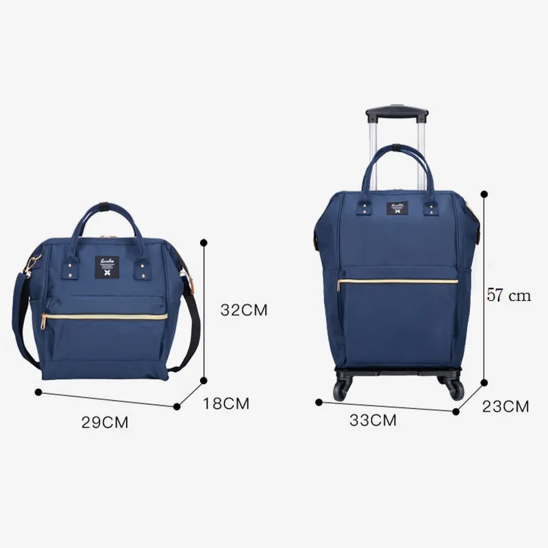 Detachable Rolling Tote Women Men Travel Folding Pull Rod Bag