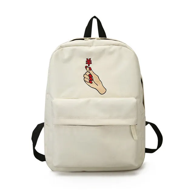 Embroidery Heart Couple Backpacks