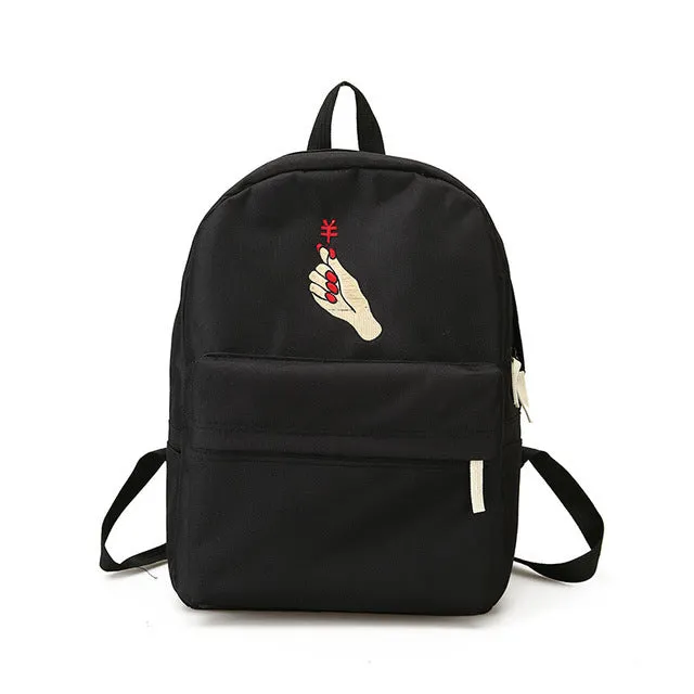 Embroidery Heart Couple Backpacks