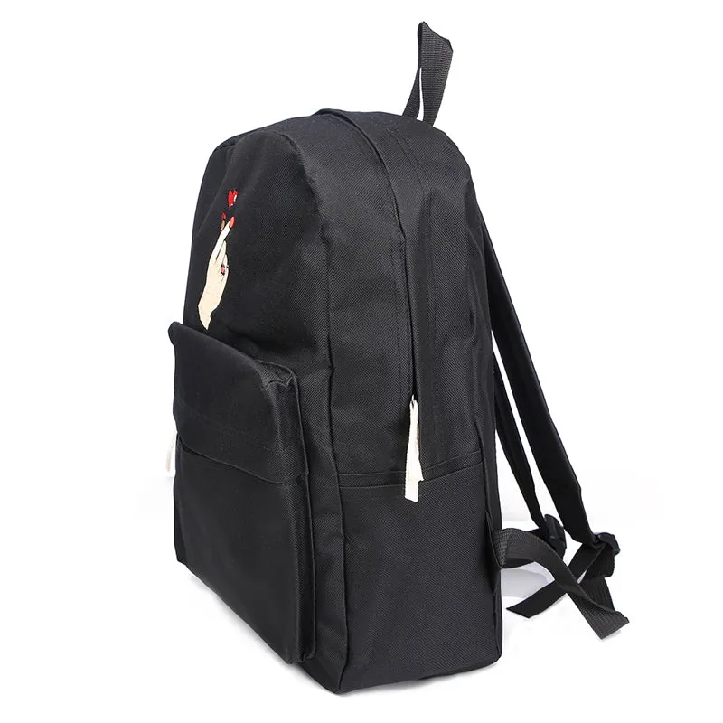 Embroidery Heart Couple Backpacks
