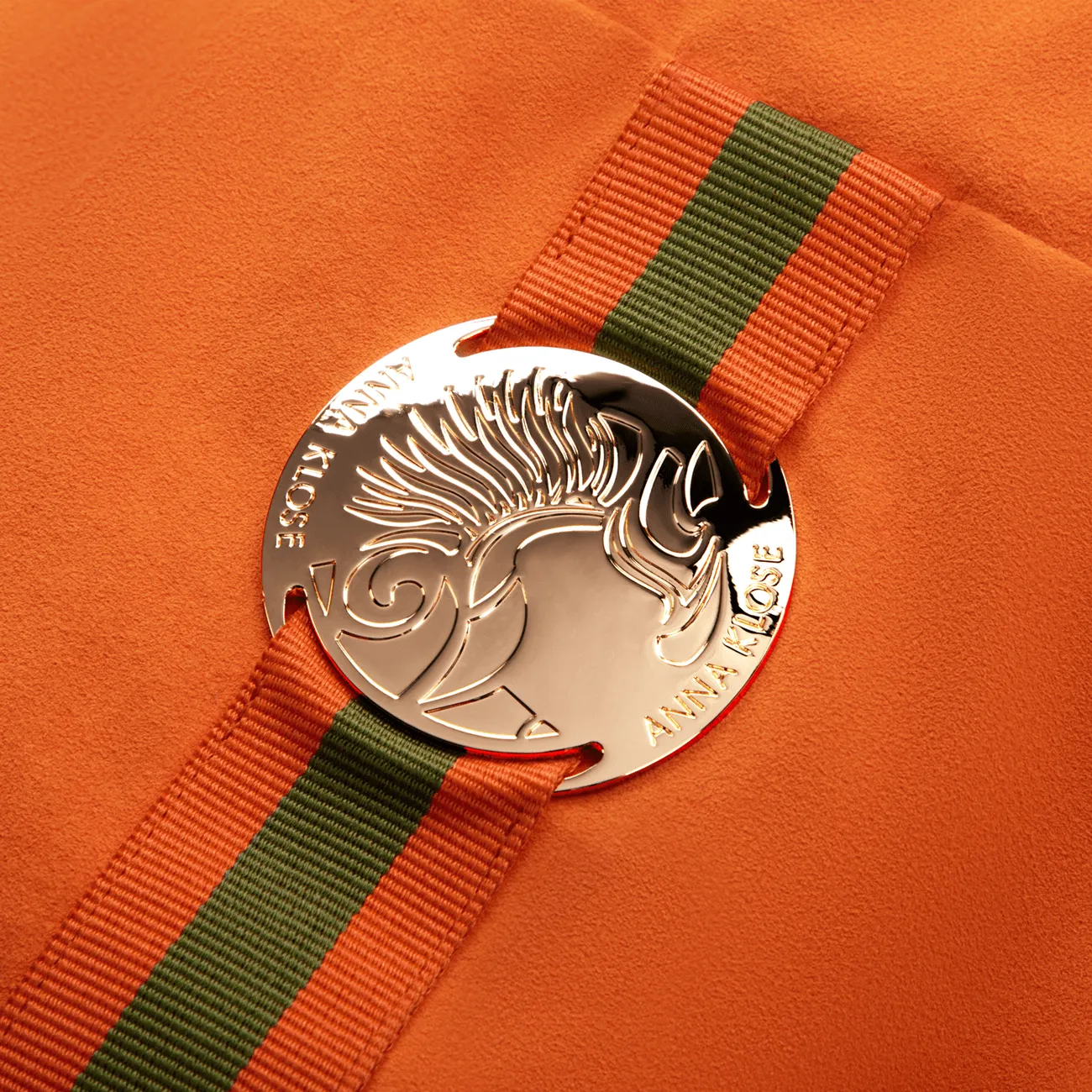 Fringe Backpack "ANNA Orange" with golden elements