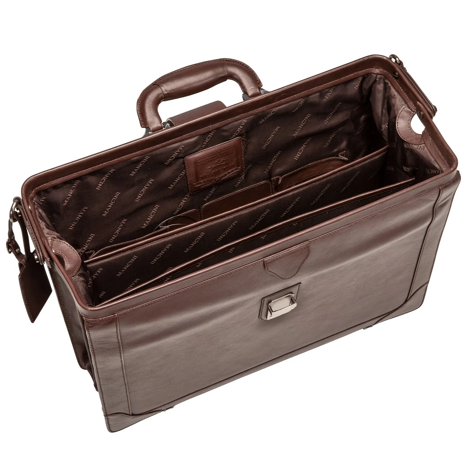 Mancini Milan Luxurious Litigator Briefcase Pocket for 17.3” Laptop