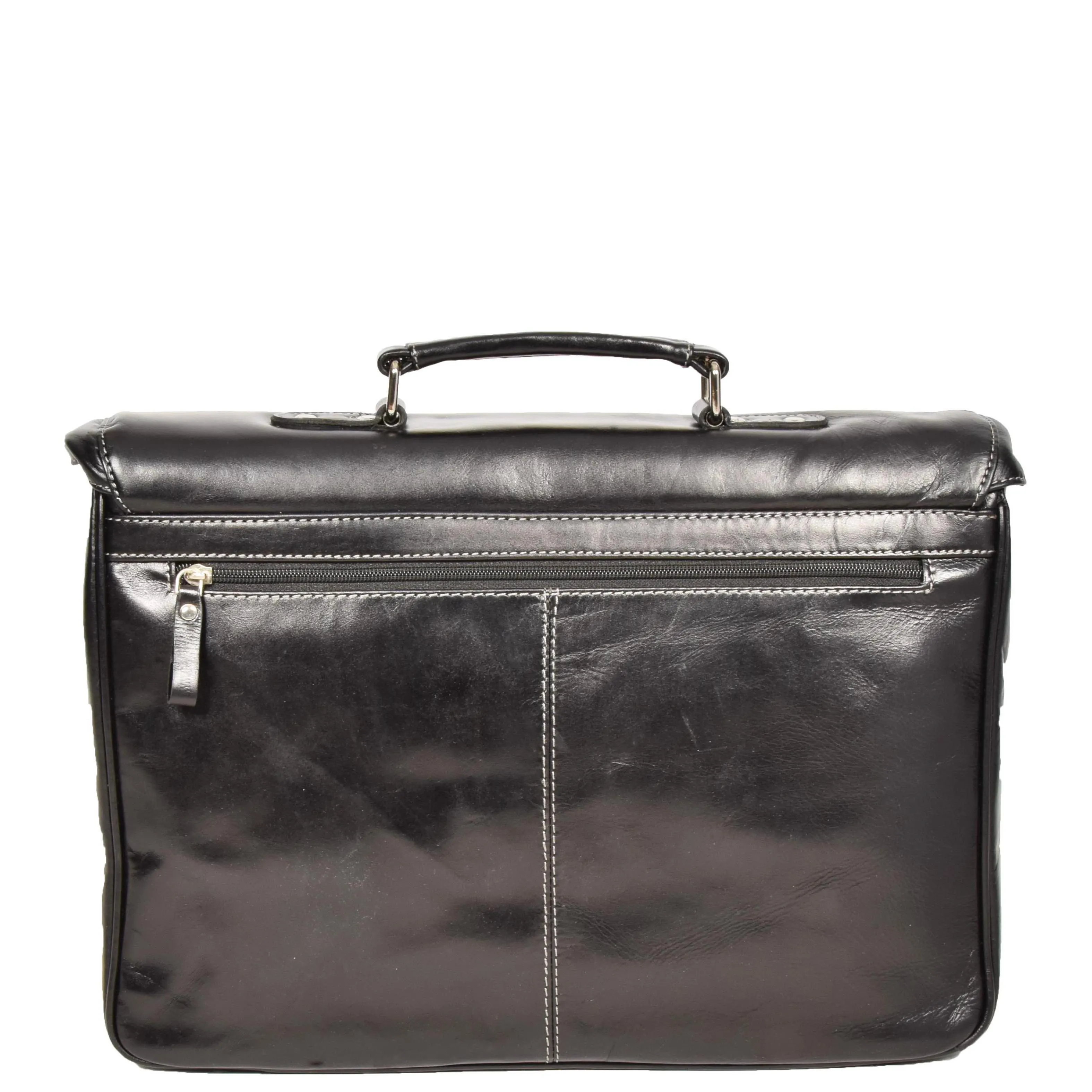 Mens Real BLACK Leather Briefcase File Case Satchel Bag Varna