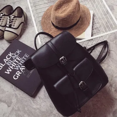 Miyahouse Trendy Female Drawstring PU Leather Backpacks