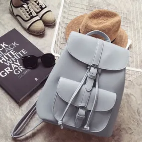 Miyahouse Trendy Female Drawstring PU Leather Backpacks