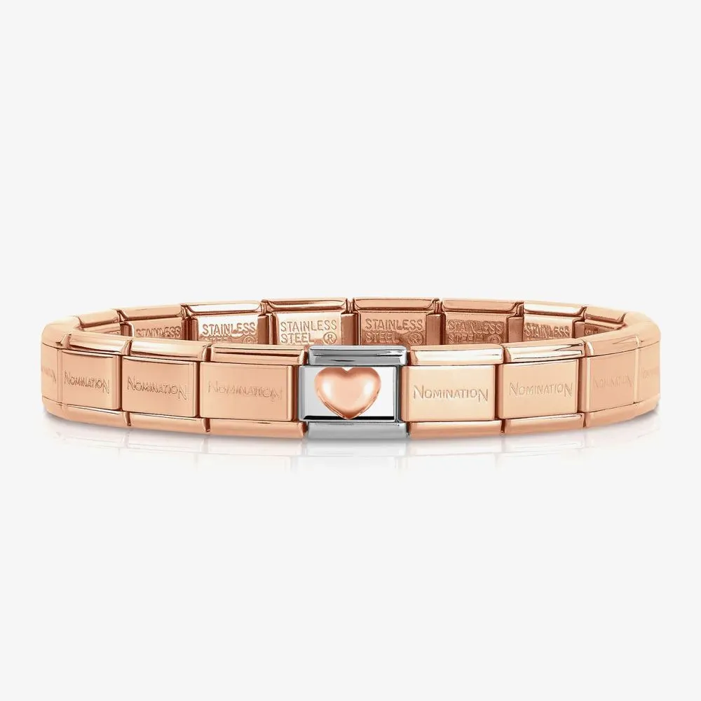 NOMINATION Classic Rose Gold Love Raised Heart Charm