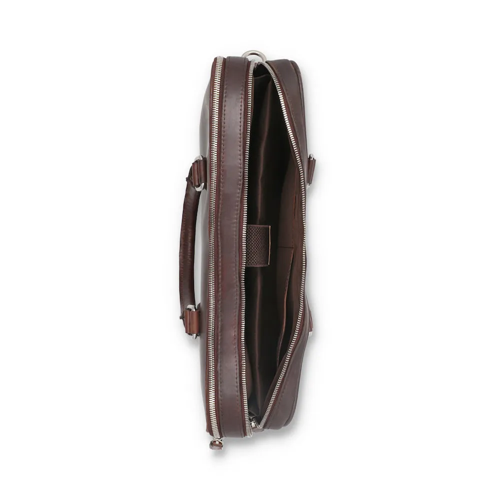Norde Blood Brown Pull-up Leather Laptop Briefcase