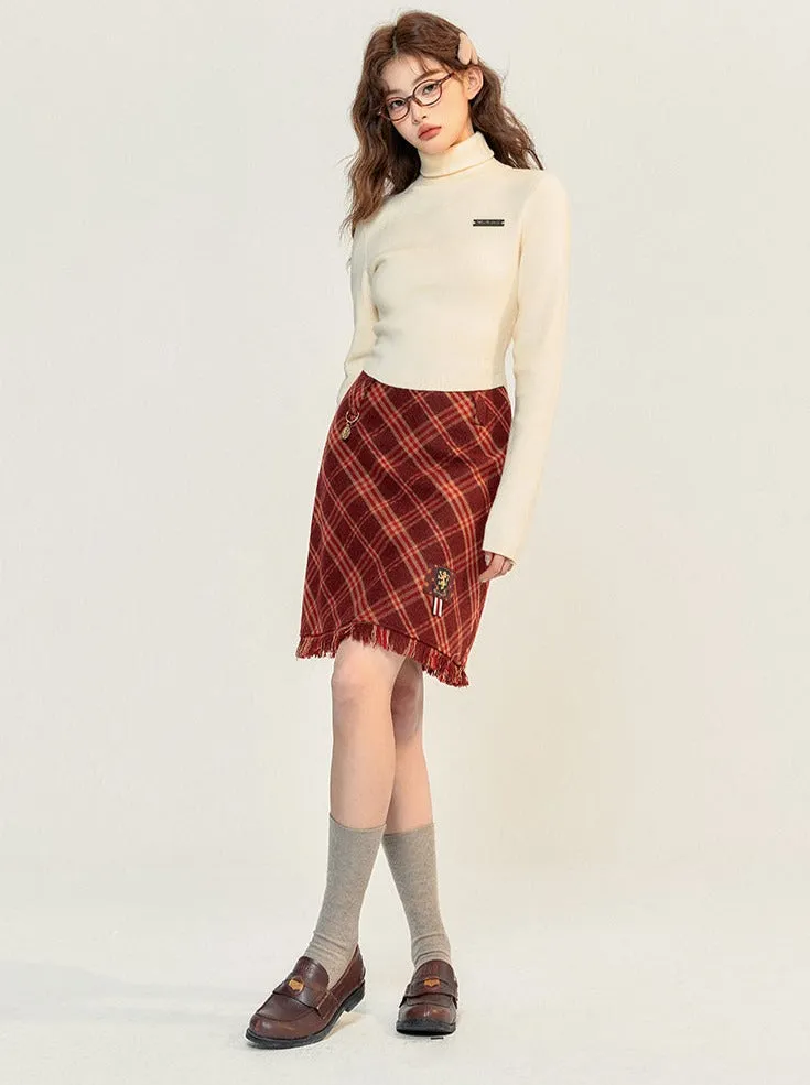One-point Neck High Slim Top