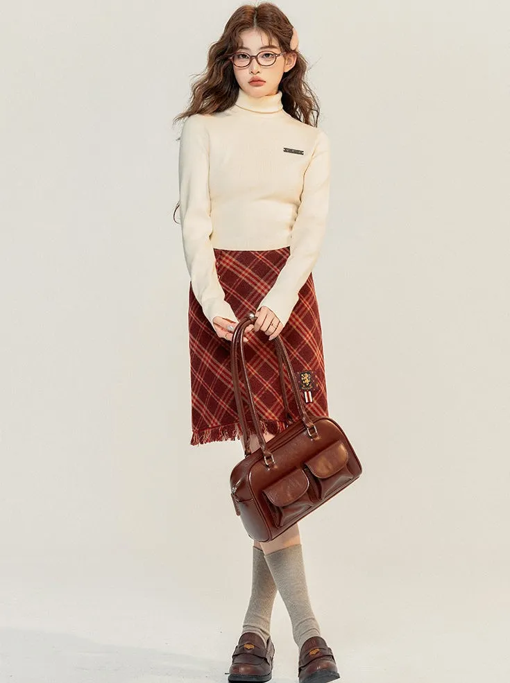 One-point Neck High Slim Top