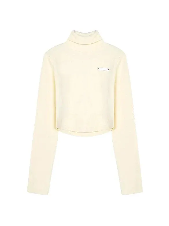 One-point Neck High Slim Top