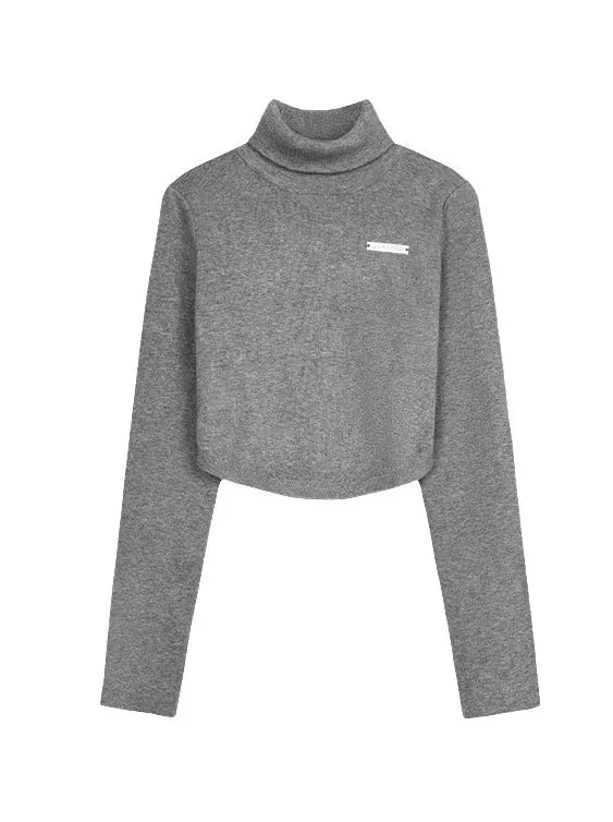 One-point Neck High Slim Top