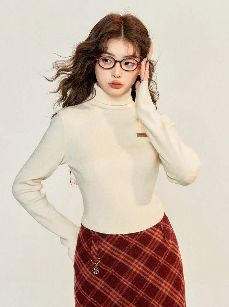 One-point Neck High Slim Top