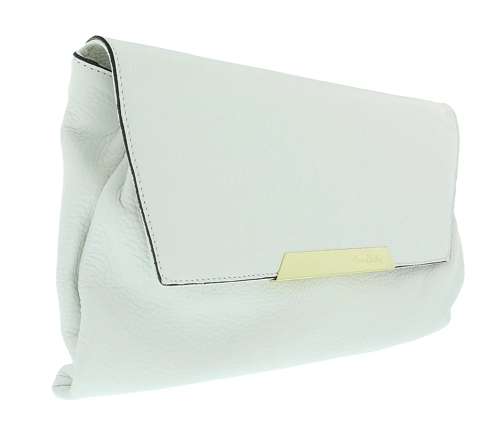 Pierre Cardin White Leather Small Slouchy Fashion Clutch