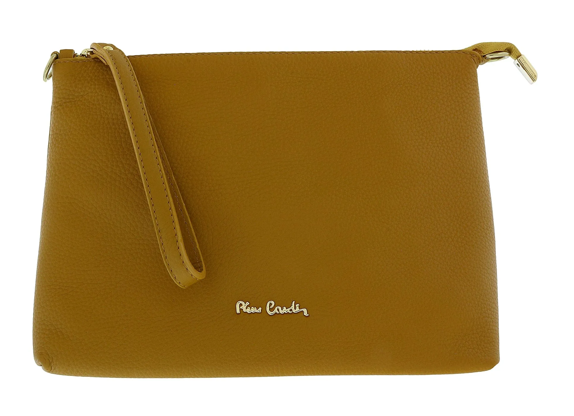 Pierre Cardin Yellow Leather Simple Everyday Small Clutch Crossbody Pouch