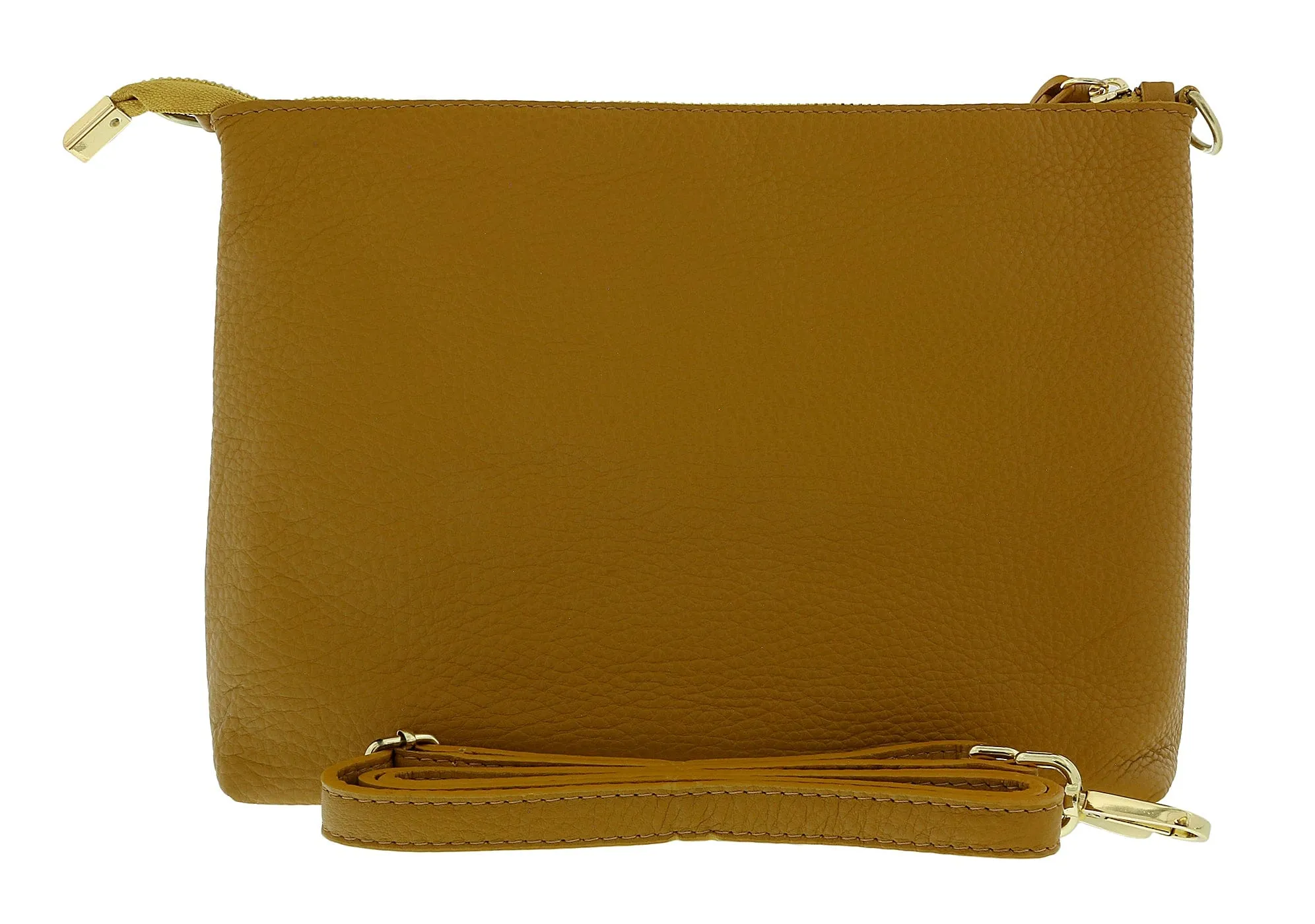 Pierre Cardin Yellow Leather Simple Everyday Small Clutch Crossbody Pouch