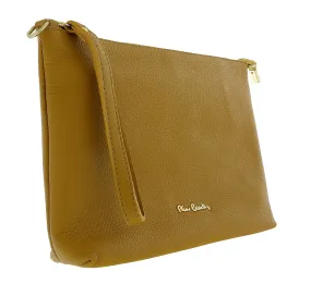 Pierre Cardin Yellow Leather Simple Everyday Small Clutch Crossbody Pouch