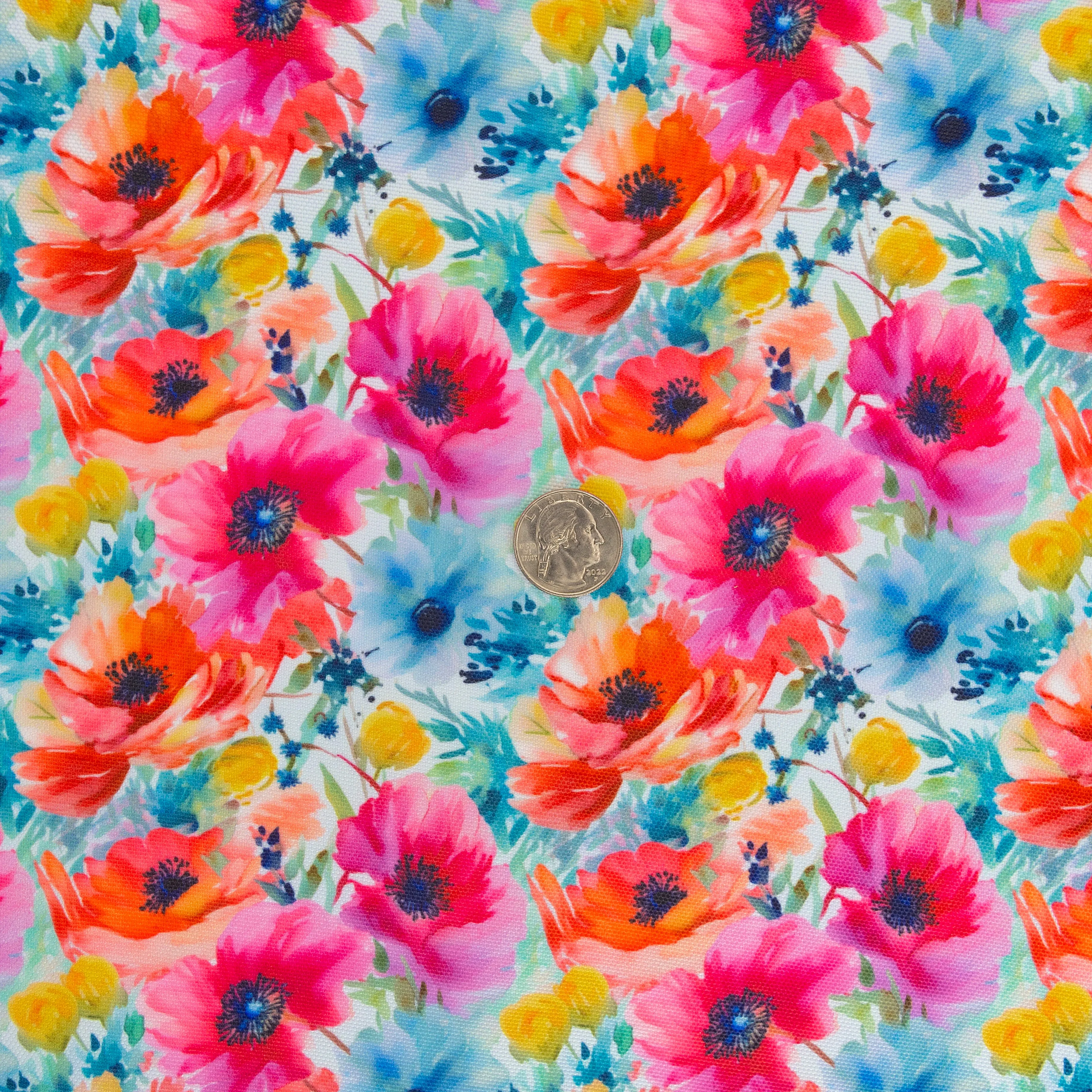 Poppy Fields Water-Resistant Canvas 18" x 58" Roll