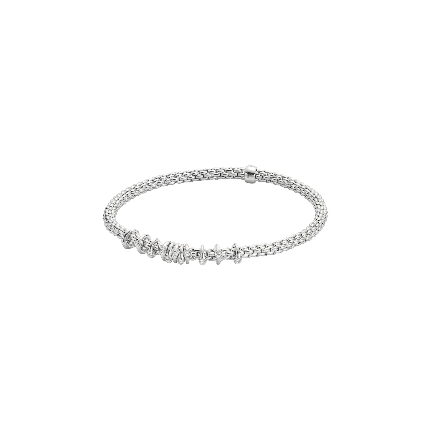 Prima Flex'It Bracelet With Diamonds, Medium - 18ct White Gold - 74708BX_BB_B_XBX_00M