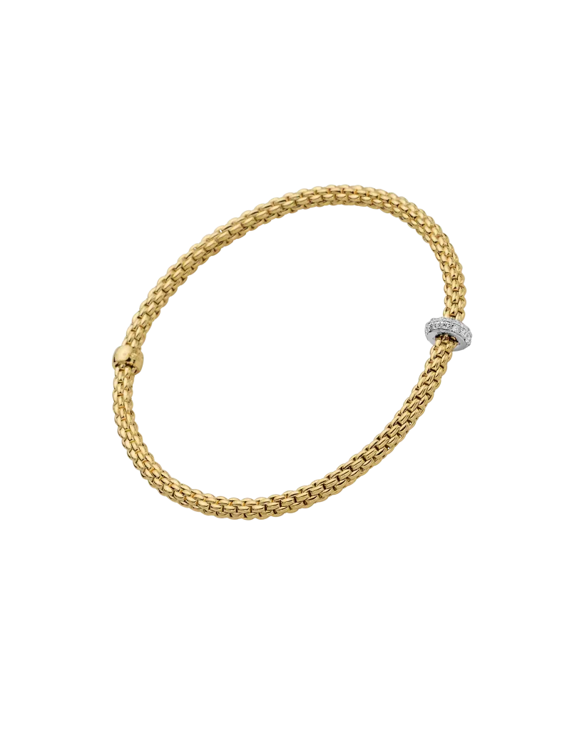 Prima Flex'It Bracelet With Diamonds, Medium - 18ct Yellow Gold - 74508BX_BB_G_XBX_00M