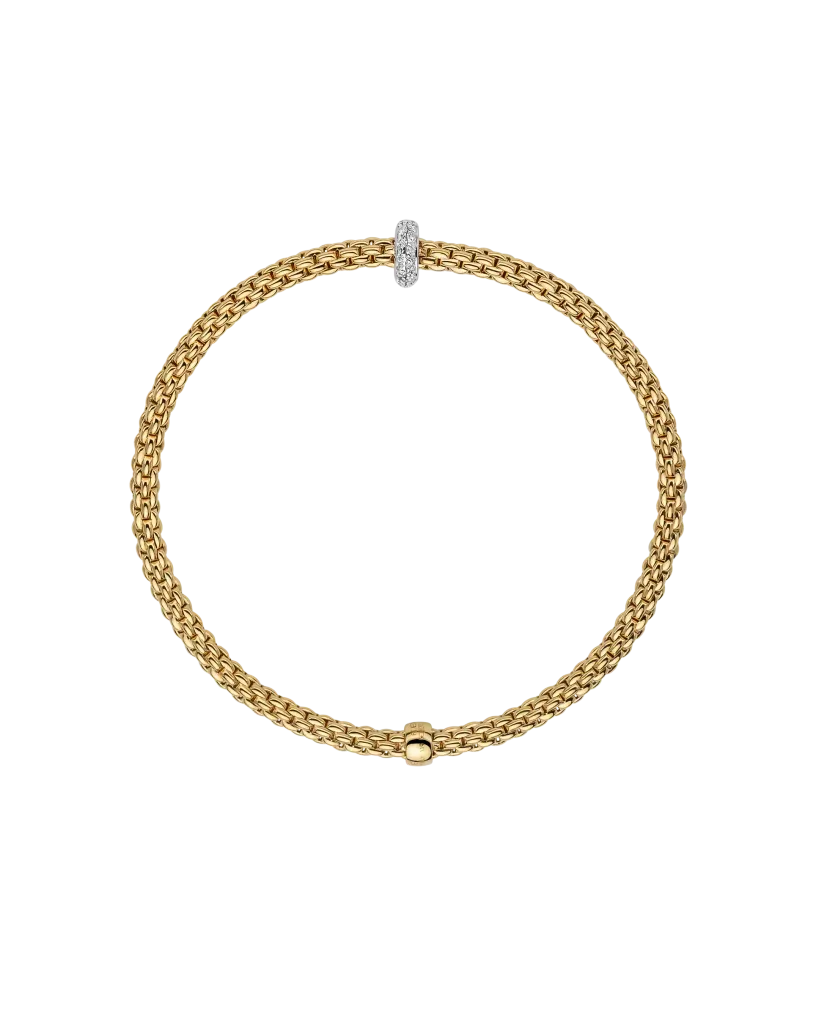 Prima Flex'It Bracelet With Diamonds, Medium - 18ct Yellow Gold - 74508BX_BB_G_XBX_00M