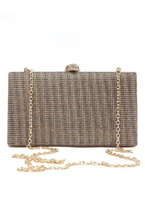 Rainbow Studded Clutch-Gold