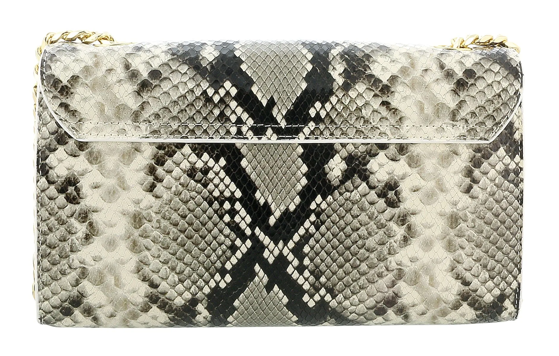 Roberto Cavalli Class Beige Snakeskin Millie Deluxe Clutch / Shoulder Bag