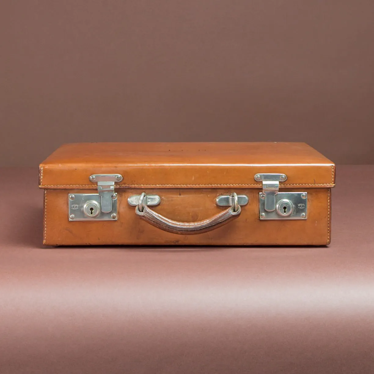 Tan Leather Attaché Case