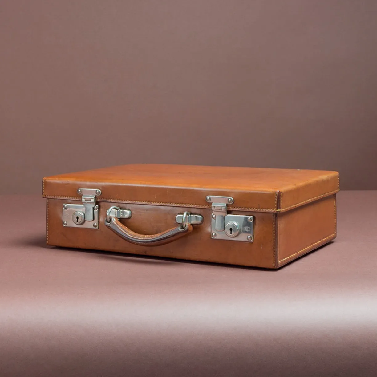 Tan Leather Attaché Case