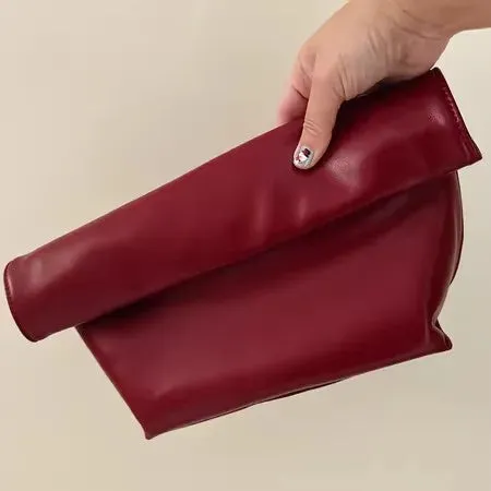 UAKISS  -  Vintage Women Clutch bag soft pu leather Lady evening bags Trend party girl Envelope Bag Fashion Burgundy Clutches purse