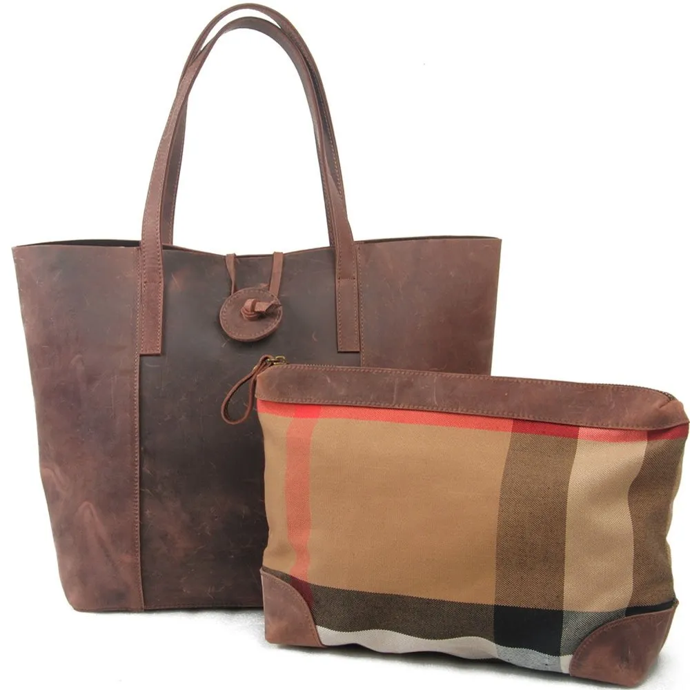 YAAGLE New Vintage Cow Leather Tote Bag Handbag YG7767