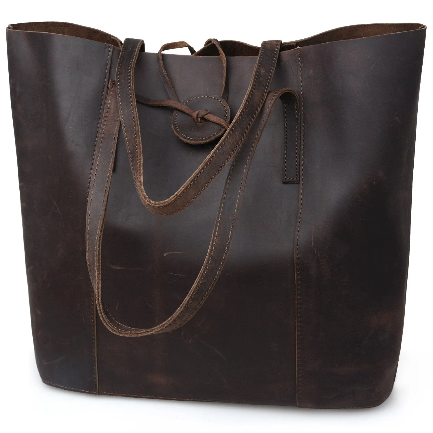 YAAGLE New Vintage Cow Leather Tote Bag Handbag YG7767